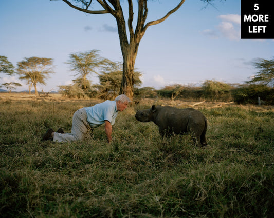 Sir David Attenborough on the set of 'Africa'